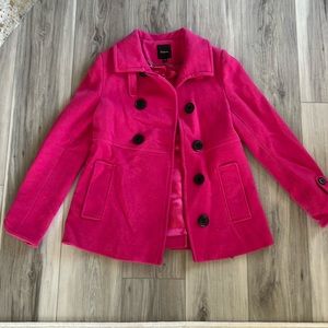 Express hot pink peacoat. Size XS.